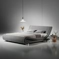 thumbnail image 2 of Sha Cerlin Full Size Upholstered Linen Fabric Low Profile Sleigh Platform Bed Frame with Adjustable Headboard, Wood Slats Support, Grey, 2 of 8