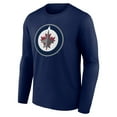 thumbnail image 2 of Men's Navy Winnipeg Jets Primary Logo Team Long Sleeve T-Shirt, 2 of 3