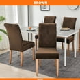 thumbnail image 5 of Velvet Chair Slipcovers Set of 4, Stretchy Super Soft Dining Chair Seat Covers, Removable Washable Protectors for Party, Pet Protection, and Home Use (Brown)., 5 of 6