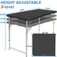 thumbnail image 6 of 4 Foot Folding Table, Fold-in-Half Adjustable Height Camping Table, Indoor/Outdoor Essential, 6 of 8