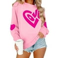 thumbnail image 4 of Xuyuer Valentine's Sweatshirt Women Love Heart Graphic Pullover Top Valentines Gifts Shirt, 4 of 9