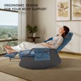 thumbnail image 4 of Rocking Chair for Nursery, Modern Upholstered Plush Seating Glider Recliner Chair with High Backrest and Side Pocket, Accent Armchair with Cushions for Living Room/Reading (Blue), 4 of 7
