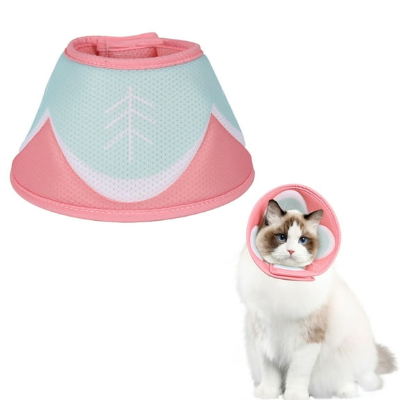 Duuclume Cat Cone Collar, Adjustable Cat Recovery Collar Pink S