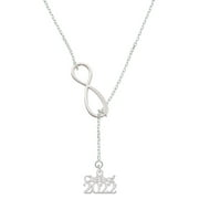 Delight Jewelry Silvertone Class of 2022 Silver tone Elegant Infinity Lariat Necklace