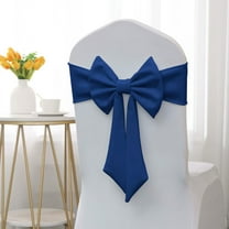 Ties-free Elastic Chair Back Bow Decoration - Thickened Fabric Flower Decor for Hotel Banquets, Weddings, Parties, Easy-to-install Chair Cover Accent to Elevate Event Decor, 9.84*17.72in, Dark Blue