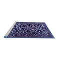 thumbnail image 2 of Ahgly Company Machine Washable Indoor Round Persian Blue Traditional Area Rugs, 3' Round, 2 of 4