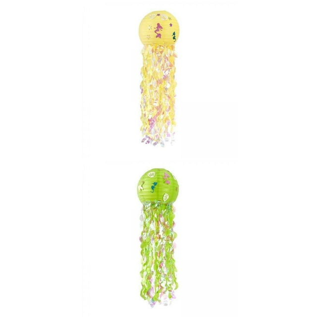 Linterna de medusas,Linternas de papel de medusas colgantes de sirena,Jelly Fish Lantern Interior Decoración exterior,Lámpara de medusas para fiestas Linternas de papel colgantes,Decoración BLESIY Linterna de medusas