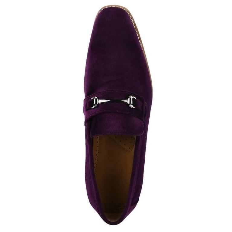 LIBERTYZENO Mens Classic Velvet slip on Loafer Shoes Purple  display picture 1