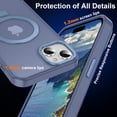thumbnail image 6 of Magnetic for iPhone 15 Plus Case with Ring Stand, [10 FT Drop Protection] [Velvety Touch] Slim Translucent Matte Back Shockproof Phone Case for iPhone 15 Plus 6.7'', Sierra Blue, 6 of 14