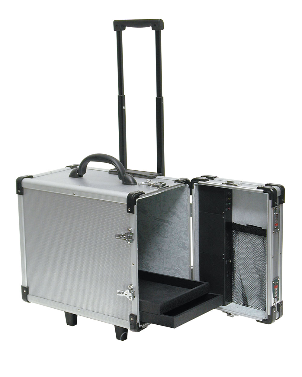 Rolling Aluminum Carrying Case 16 3/8"L x 9 3/8"W x 13 1/2”H