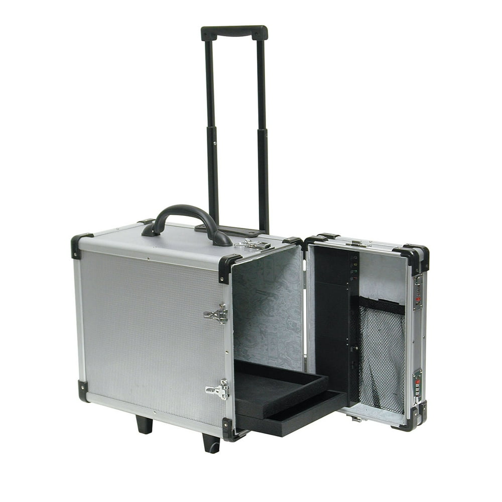 Rolling Aluminum Carrying Case 16 3/8"L x 9 3/8"W x 13 1/2”H