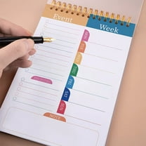 ROLKFUK A5 Spiral Bound Planner - Stu-dent Daily To Do List Notebook, 50 Pages Lay Flat, No Bleed Through, for Task Management & Productivity