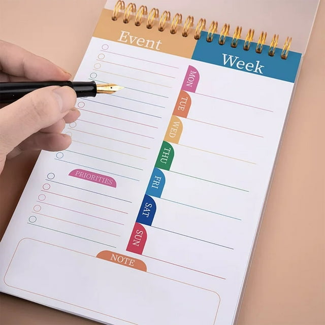 EGNMCR Planificateur à Spirale A5 Étudiant Planification Quotidienne pour Faire des Notes de Rappel Importantes Papier Planificateur Quotidien