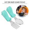 thumbnail image 2 of Stainless Steel Baby Fork and Spoon Set Baby Training Utensils Self Feeding Toddler Utensil Set, 2 of 8
