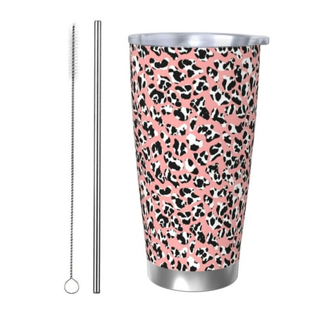

Tideii Cow Animal Skin for 20OZ Car Cup Stainless Steel Cold and Hot Cup with Lid Suitable for Outdoor and Home Unisex-Straw Two-piece Set