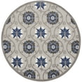 thumbnail image 2 of Nourison Aloha Indoor/Outdoor Grey/Blue 7'10" x Round Area Rug, (8 Round), 2 of 9