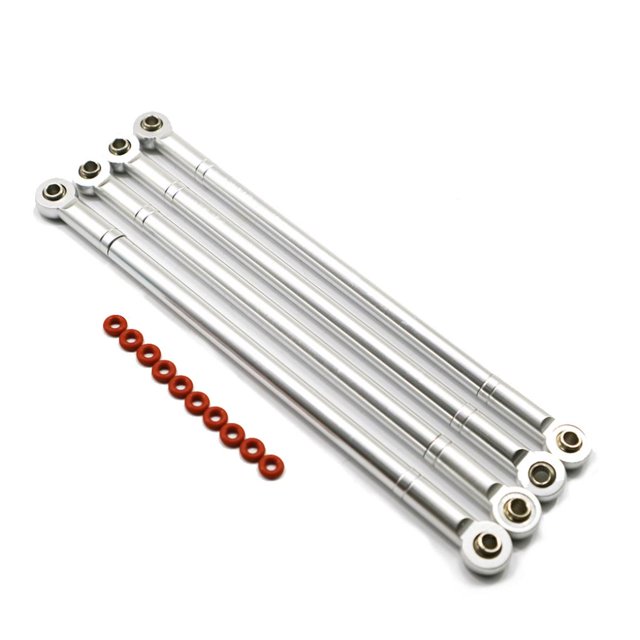 Juego de varillas de enlace de dirección Vogacara RCGOFFLOW 4 Uds Aleación de aluminio Plata 1/10 Rc