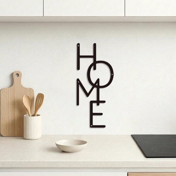 Minimalist Black Metal 'HOME' Wall Art - Modern Farmhouse Decor for Living Room Bedroom Entryway | Rustic Industrial Wall Sign | Housewarming Gift Wedding Present | Unique Wall Hanging