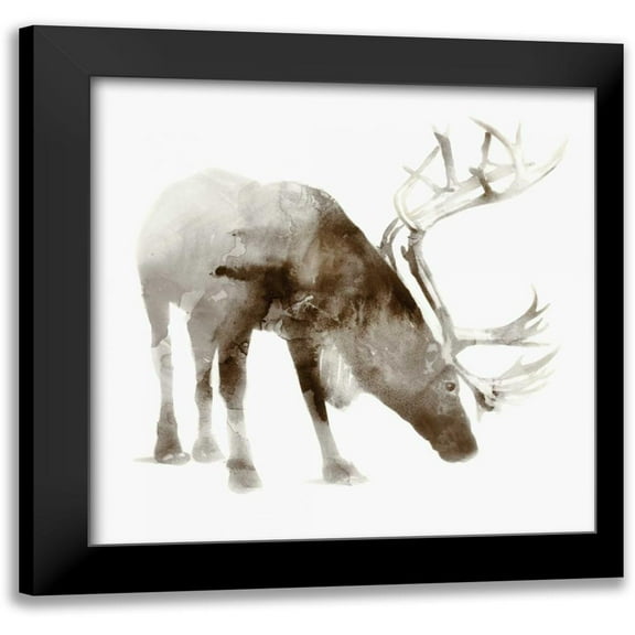 Selkirk, Edward 12x12 Black Modern Framed Museum Art Print Titled - Caribou