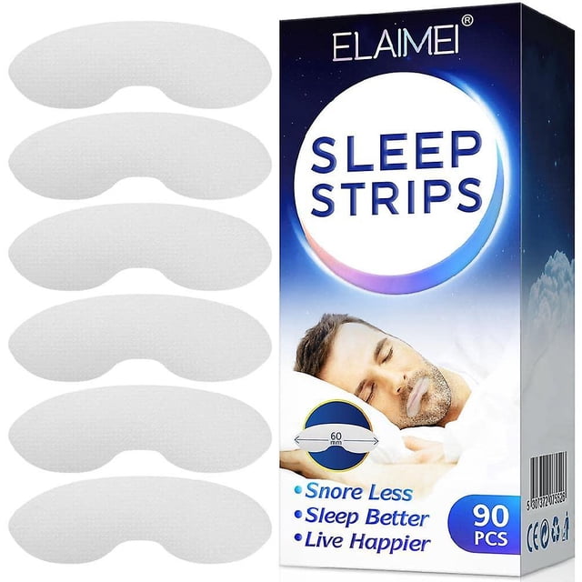 Tiras para dormir Cinta suave para la boca para una mejor respiración nasal Dormir durante la noche Respiración bucal y ronquidos fuertes brillar Hogar