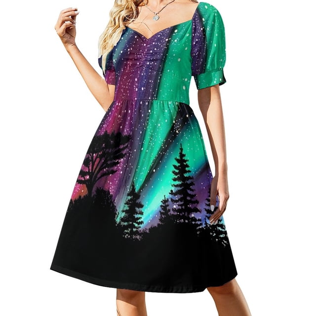 Alaskan Aurora Aurora Borealis Robe Cocktail de Robes pour Femmes Vêtements de Femmes Robes Cocktail