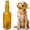 Brown, variant on Bottle Shaped Chew Toy with Tennis Ball Inside, Durable Fetch Toy| Cute Squeaky Indestructible Water Bottle Dog Toy, Chew Toy Bottle with Ball Inside, Interactive Fetch Toys for Play & Train