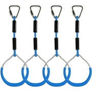Climbing Rings for Children, Multifunctional Swing with Plastic Rings, Maximum Load: 160 kg, Ninja Climbing Ring, Obstacle, Garden Swing, Blue