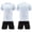 White, variant on LJEFF Kids 2PC Soccer Uniform Set, Elastic Waist Quick Dry Summer Short Sleeve Boy Sports Outfit Yellow Size 16