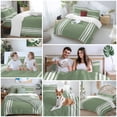 thumbnail image 6 of Dark Sage Green Duvet Cover Set, Farmhouse Sage Green White Striped Soft Duvet Cover Twin Size Bedding Set 4 Pieces, 1 Quiltcover and 2 Pillowcases with Zipper, 1 Bed Sheet for All Seasons, 6 of 9