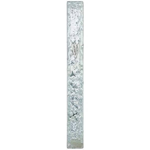 A&S Mezuzot Modern Glass Mezuzah Case in Shatterd Glass Design Waterproof Judiaca Door Mezuzah Home Blessing and Protection Cover (Light Blue, 6 Inches)