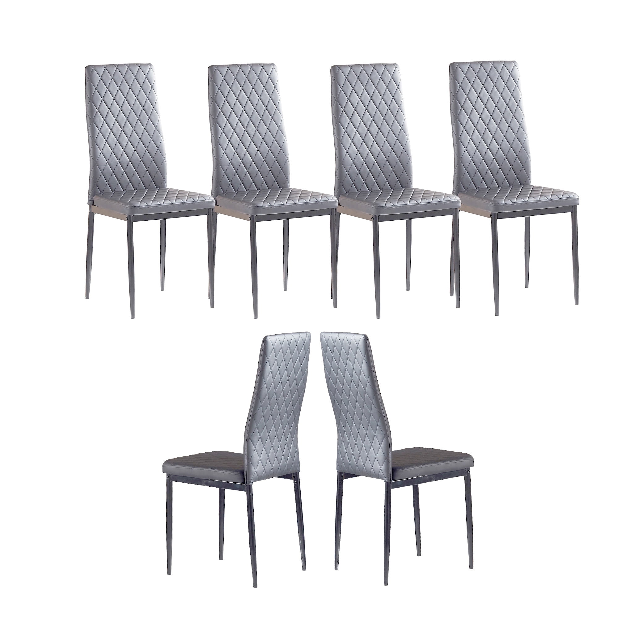 paproos Modern Dining Chairs Set of 6, PU Leather Dining Room Chairs