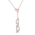 thumbnail image 2 of 14kt Rose Gold Womens Round Diamond Geometric Fashion Necklace 1/6 Cttw, 2 of 3
