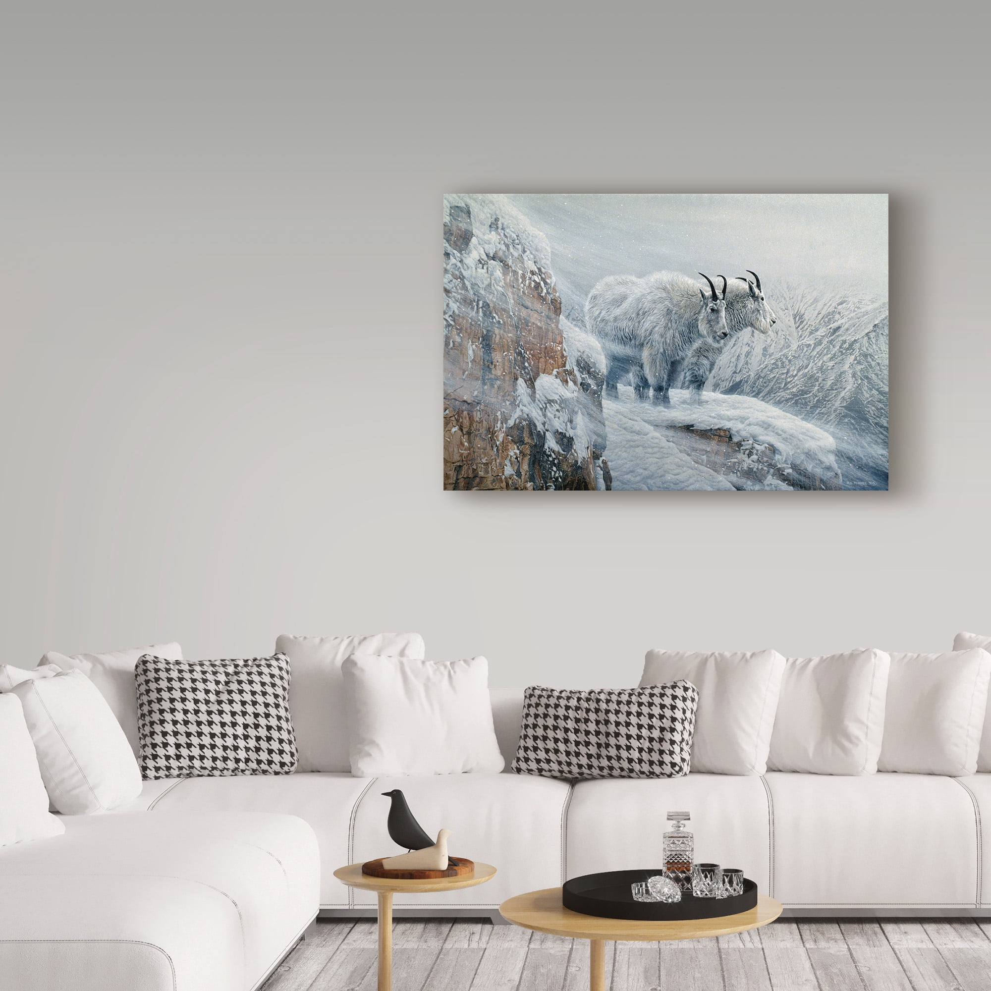 Trademark Fine Art 'Winters Fury Mountain Goat' Canvas Art by Ron Parker