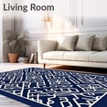 thumbnail image 2 of ODIKA 3'x5' Machine Washable Non-Slip Area Rug, Championship with Interlocking and High Traffic Rug, Blue, 672081, 2 of 7