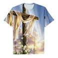 thumbnail image 4 of EGNMCR T-shirt de Pâques T-Shirts pour Femmes Imprimé de Pâques Mardi Gras T-shirt Décontracté à Manches Courtes Imprimé Col Rond Haut T-shirt Femmes T-Shirts, 4 of 5