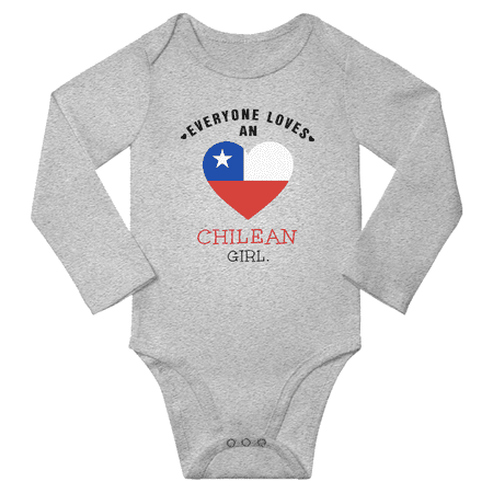 

Everyone Loves An Chilean Girl Baby Long Slevve Bodysuit Unisex Gifts (Gray 6-12 Months)