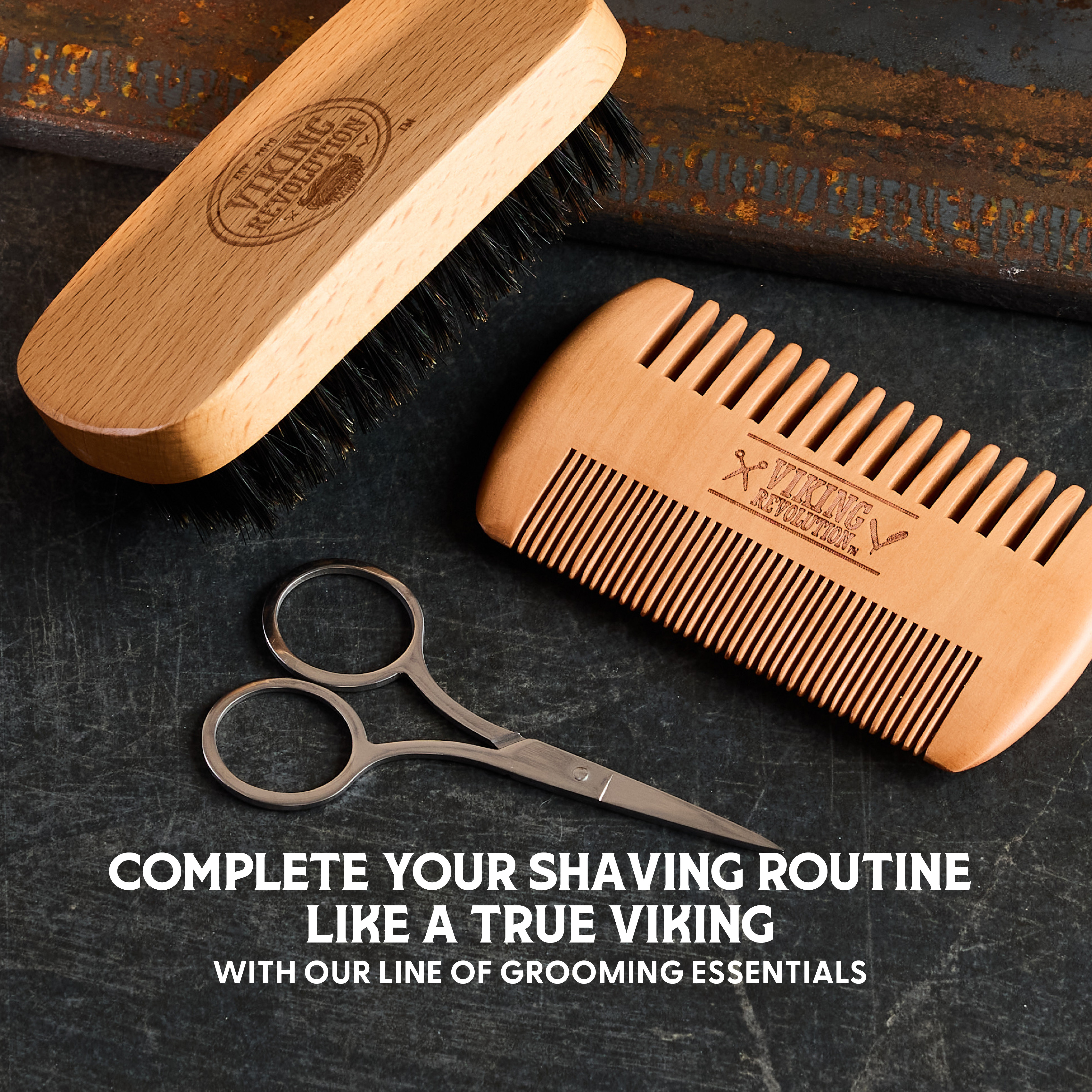 Viking Revolution Beard Care Kit with Comb, Scissors & Brush photo 3