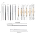 thumbnail image 2 of 14PCS Ceramic Pottery Clay Ribbon Sculpting Tool Kit with Feather Wire Texture and Needle Detail Tools for Carving/Scraping, Modeling, 2 of 5
