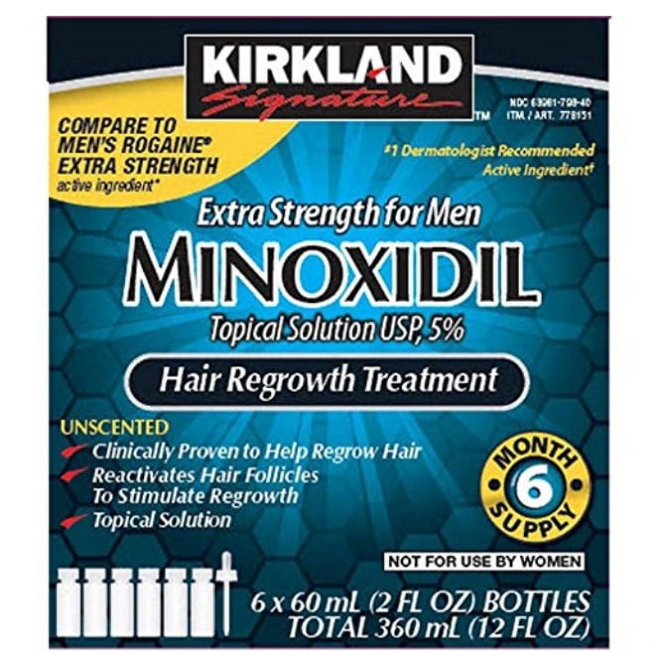 6 Months Kirkland Minoxidil 5% Extra Strength Hair Loss Regrowth Treatment Men