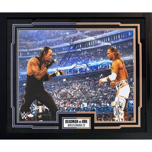 Undertaker & Shawn Michaels Signed Autographed Framed Signed 16x20 Photo JSA #1