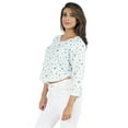 thumbnail image 3 of Bimba Womens 3/4th Sleeve Short Top Sweetheart Neck Top Printed Summer Blouse, 3 of 7