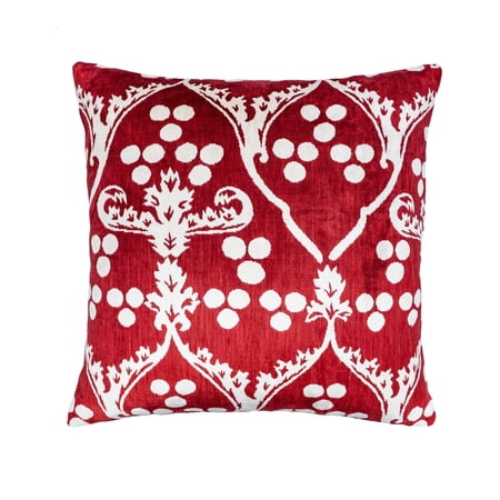 Napa Merlot Silk Velvet Ikat Pillow 20 X 20