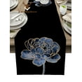 thumbnail image 2 of Blue Flower Abstract Art Table Runner Home Wedding Table Flag Mat Table Centerpieces Decoration Party Dining Long Tablecloth, 2 of 7