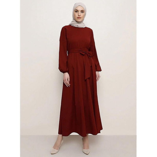 Vestido musulmán con hijab Abayas Ramadán para mujeres Abaya Dubai Turquía Ropa islámica