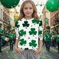 thumbnail image 5 of St.Patricks Day Shirts Kids Crew Neck 3/4 Sleeve Festival Print Pullover Tops Casual Loose Holiday Party Tees (11 Years, Green-P), 5 of 6