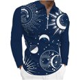 thumbnail image 1 of Blusa de manga larga con estampado digital de planetas coloridos y media cremallera para hombre Pompotops  oipoqjl28845, 1 of 4