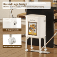 thumbnail image 3 of Mrbin Metal Slim Bathroom Trash Can with Legs and Wheels, 15L / 4gal Toilet Press Lid Waste Basket, Covered Office Garbage Pail for Near Desk, Narrow Vanity, Rvs, Kitchen, Sunflower, 3 of 7