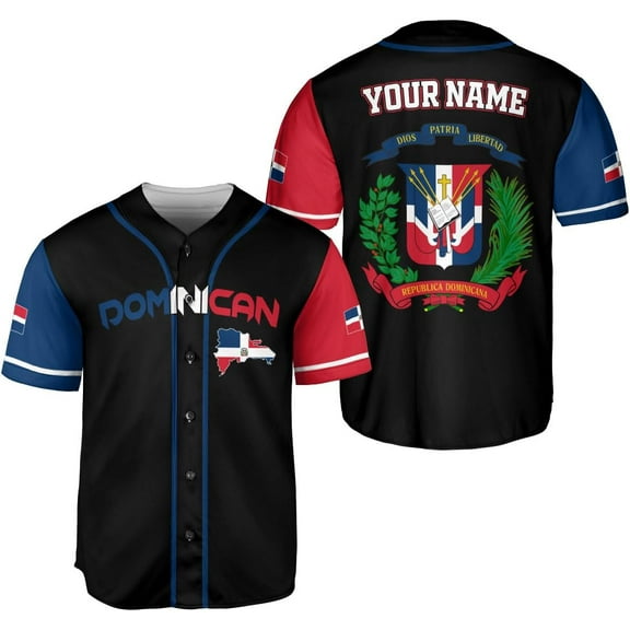 Personalized Dominican Republic Baseball Jersey Shirt,Team Name Republic Dominicana Baseball Jersey for Men and Women (S)