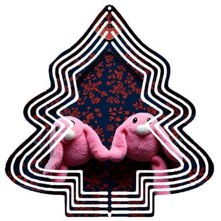 Metal Hanging Christmas Tree Wind Decorations – Elegant Garden Spinners with Floral Patterns Perfect for Yard and Garden Decor Metal Hanging Christmas Tree Wind Decorations – Elegant Garden Spinners with Floral Patterns Perfect for Yard and Garden Decor