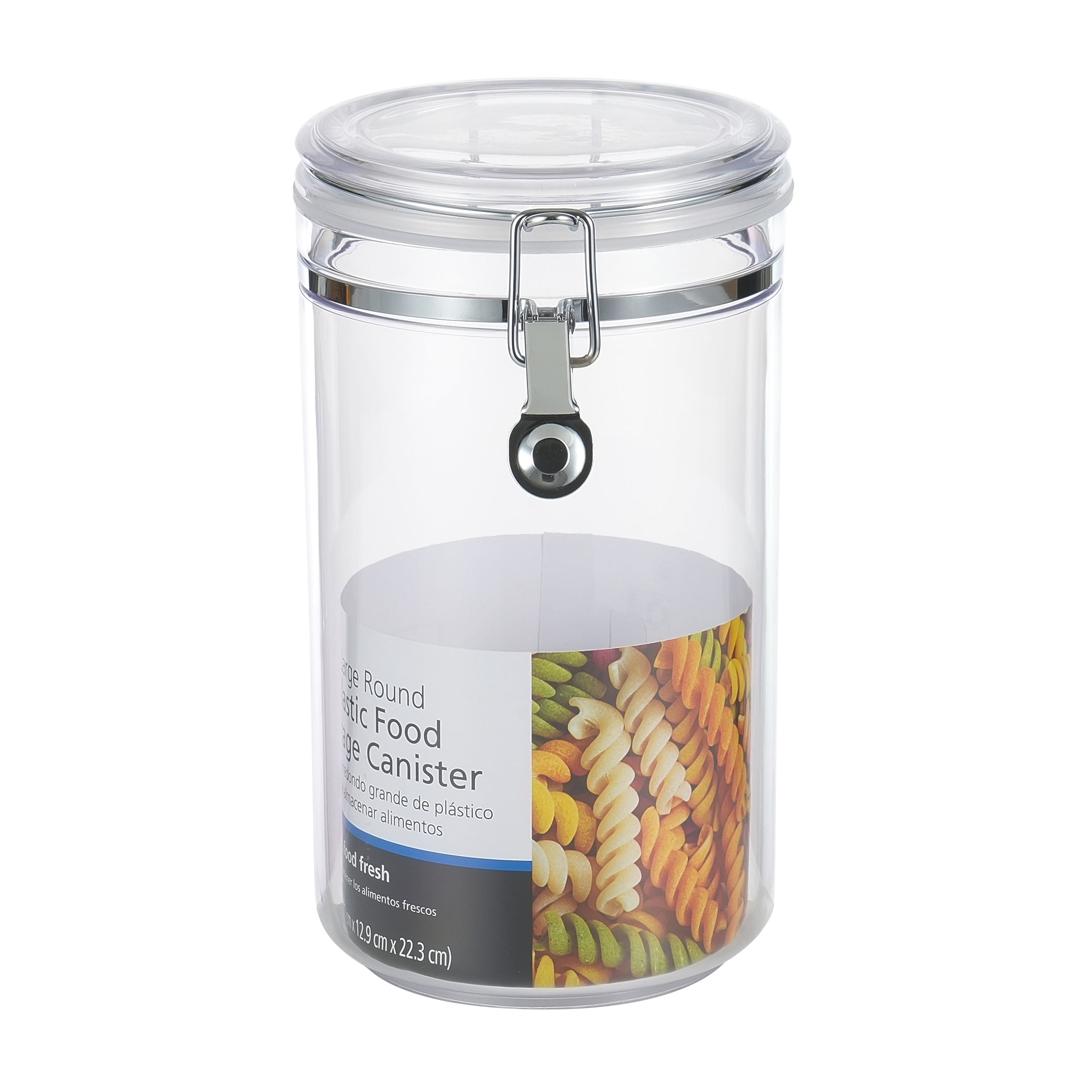 Mainstays 67.6 oz Large Buckle Food Storage Canister, Clear, Kitchen Organization